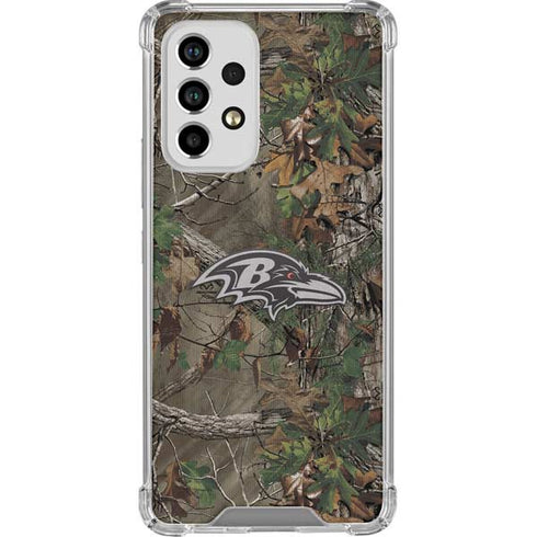 NFL Baltimore Ravens Realtree Xtra Green Camo Galaxy A53 5G Clear Case
