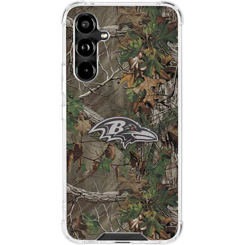 NFL Baltimore Ravens Realtree Xtra Green Camo Galaxy A54 5G Clear Case