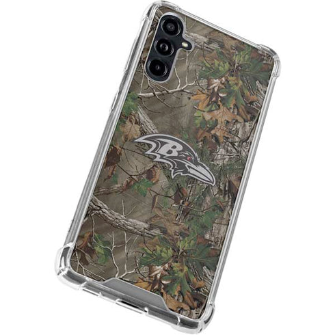 NFL Baltimore Ravens Realtree Xtra Green Camo Galaxy A54 5G Clear Case