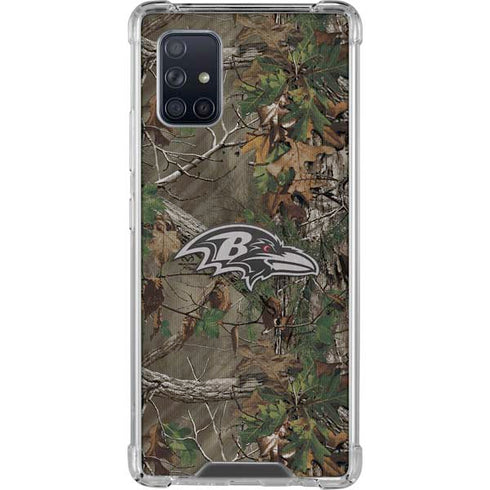 NFL Baltimore Ravens Realtree Xtra Green Camo Galaxy A71 5G Clear Case