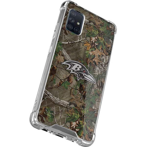 NFL Baltimore Ravens Realtree Xtra Green Camo Galaxy A71 5G Clear Case