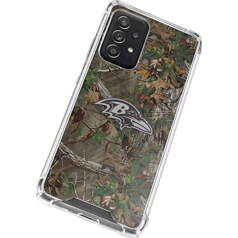 NFL Baltimore Ravens Realtree Xtra Green Camo Galaxy A72 5G Clear Case