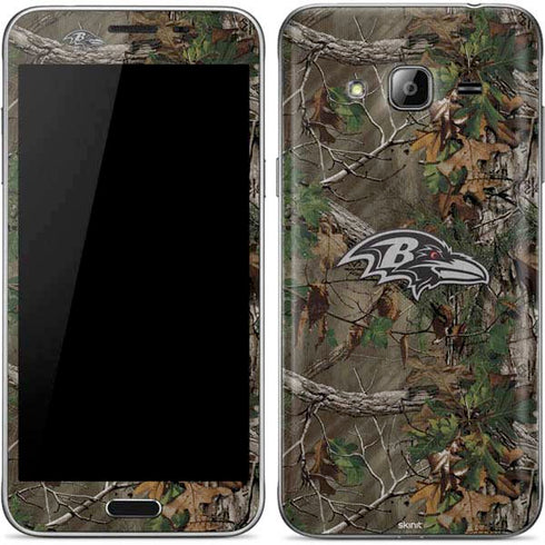 NFL Baltimore Ravens Realtree Xtra Green Camo Galaxy J3 Skin