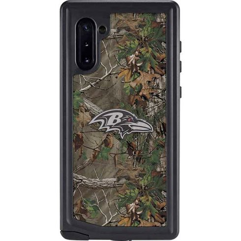 NFL Baltimore Ravens Realtree Xtra Green Camo Galaxy Note 10 Waterproof Case