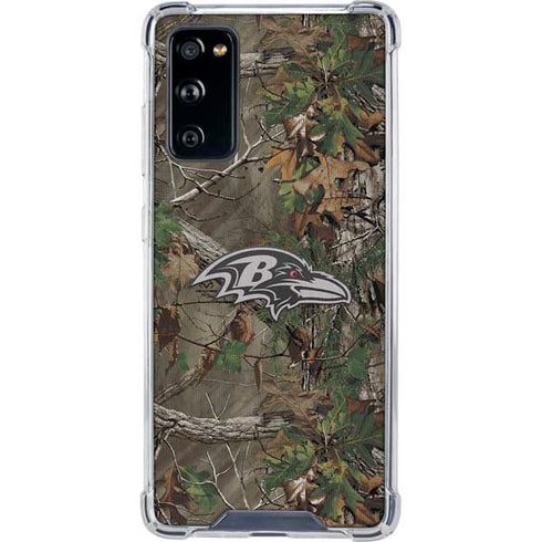 NFL Baltimore Ravens Realtree Xtra Green Camo Galaxy S20 FE Clear Case