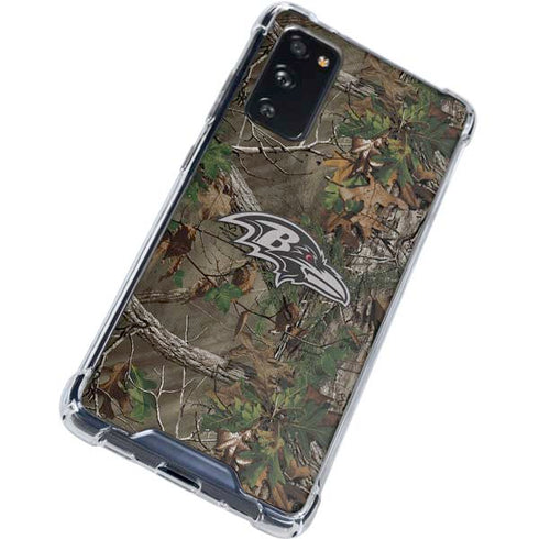 NFL Baltimore Ravens Realtree Xtra Green Camo Galaxy S20 FE Clear Case