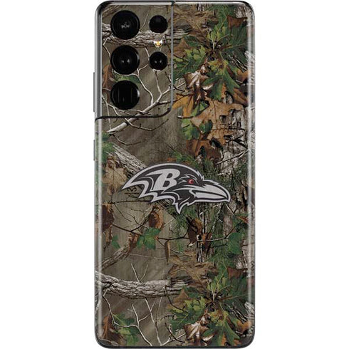 NFL Baltimore Ravens Realtree Xtra Green Camo Galaxy S21 Ultra 5G Skin