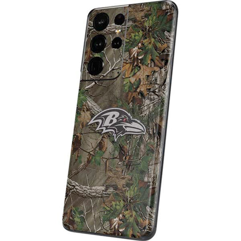 NFL Baltimore Ravens Realtree Xtra Green Camo Galaxy S21 Ultra 5G Skin