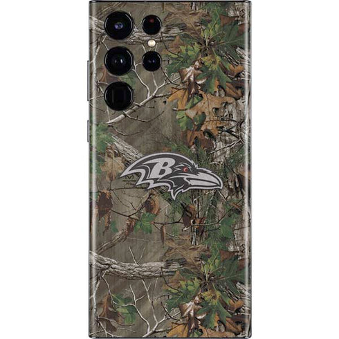 NFL Baltimore Ravens Realtree Xtra Green Camo Galaxy S22 Ultra Skin