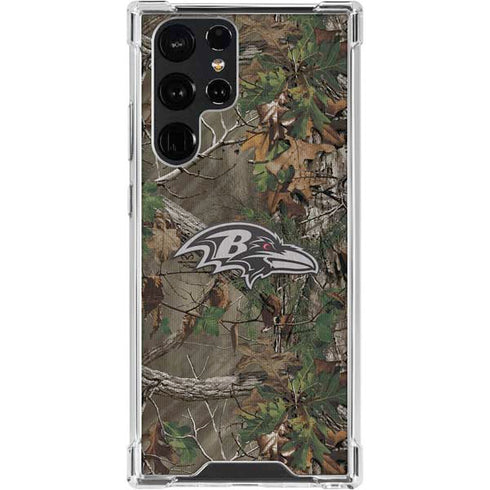 NFL Baltimore Ravens Realtree Xtra Green Camo Galaxy S24 Ultra Clear Case