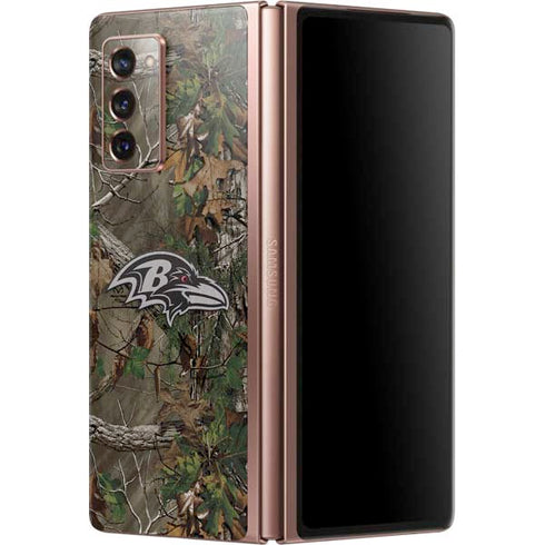 NFL Baltimore Ravens Realtree Xtra Green Camo Galaxy Z Fold2 5G Skin