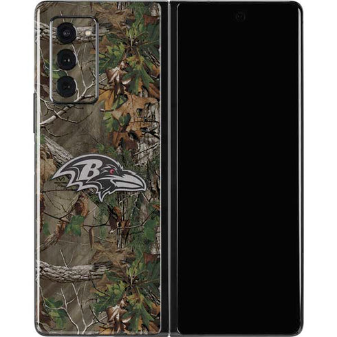 NFL Baltimore Ravens Realtree Xtra Green Camo Galaxy Z Fold2 5G Skin