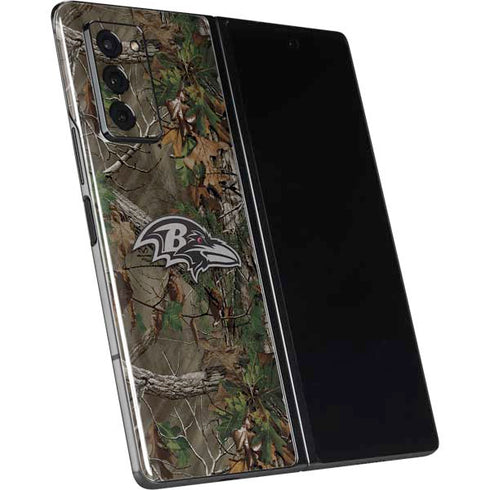 NFL Baltimore Ravens Realtree Xtra Green Camo Galaxy Z Fold2 5G Skin