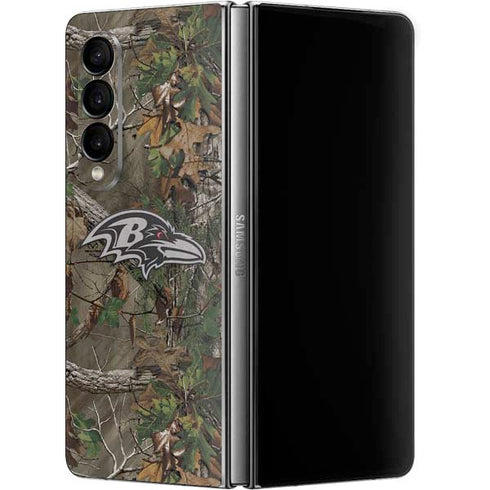 NFL Baltimore Ravens Realtree Xtra Green Camo Galaxy Z Fold4 5G Skin