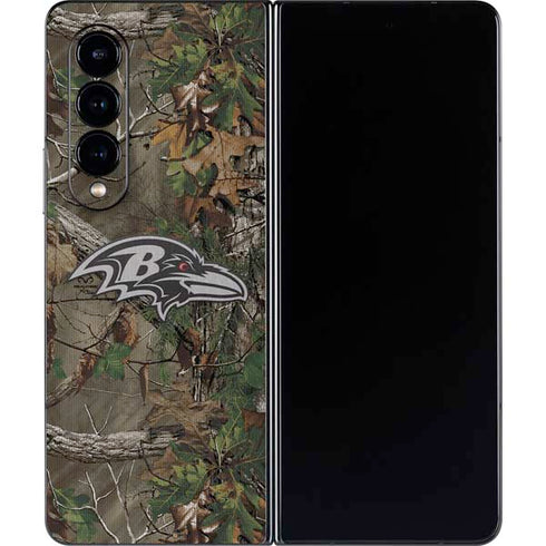 NFL Baltimore Ravens Realtree Xtra Green Camo Galaxy Z Fold4 5G Skin
