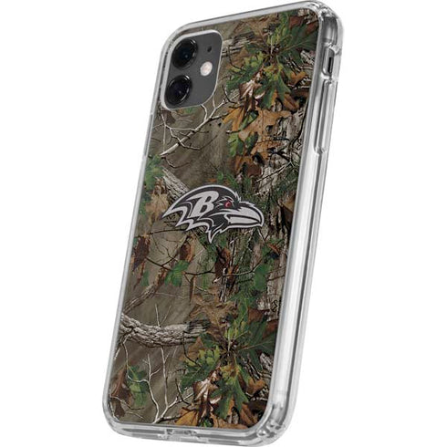 NFL Baltimore Ravens Realtree Xtra Green Camo iPhone 11 Clear Case