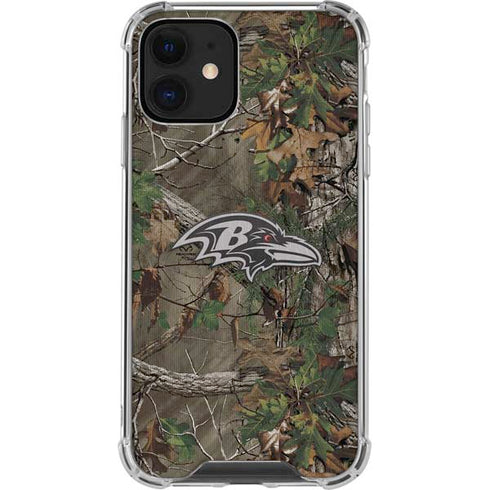 NFL Baltimore Ravens Realtree Xtra Green Camo iPhone 12 Mini Clear Case