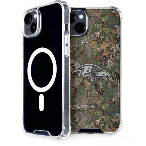 NFL Baltimore Ravens Realtree Xtra Green Camo iPhone 15 Plus MagSafe Case