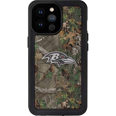 NFL Baltimore Ravens Realtree Xtra Green Camo iPhone 14 Pro Max Waterproof Case