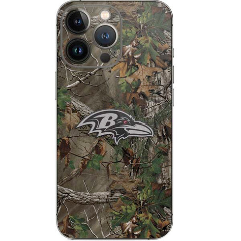 NFL Baltimore Ravens Realtree Xtra Green Camo iPhone 14 Pro Skin