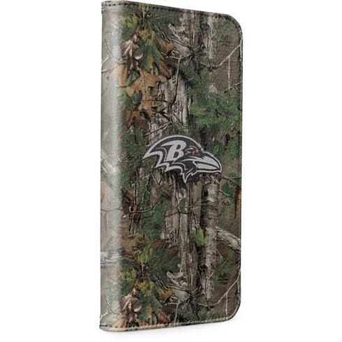 NFL Baltimore Ravens Realtree Xtra Green Camo iPhone 15 Pro Max Folio Case