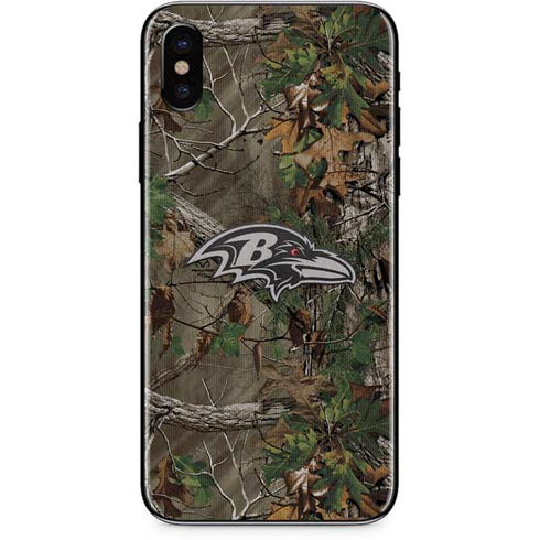 NFL Baltimore Ravens Realtree Xtra Green Camo iPhone X Skin