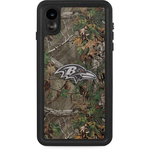 NFL Baltimore Ravens Realtree Xtra Green Camo iPhone XR Waterproof Case