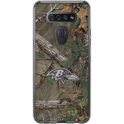 NFL Baltimore Ravens Realtree Xtra Green Camo LG K51/Q51 Clear Case