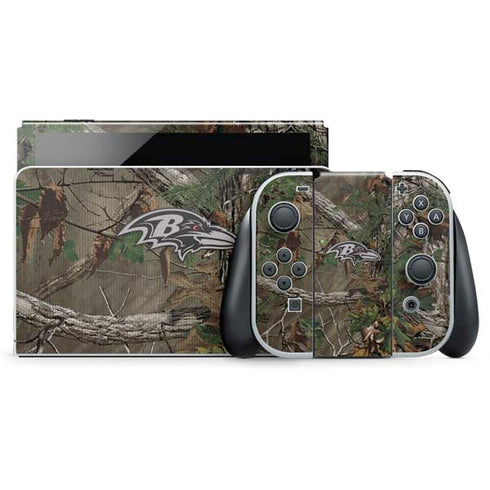 NFL Baltimore Ravens Realtree Xtra Green Camo Nintendo Switch OLED (2021) Skin