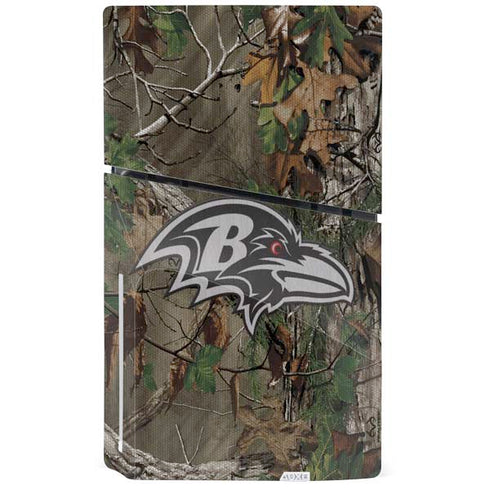 NFL Baltimore Ravens Realtree Xtra Green Camo PS5 Slim Disk Bundle Skin