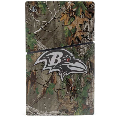 NFL Baltimore Ravens Realtree Xtra Green Camo PS5 Slim Digital Edition Console Skin