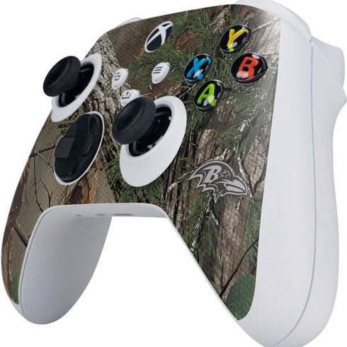 NFL Baltimore Ravens Realtree Xtra Green Camo Xbox Series S Controller Skin