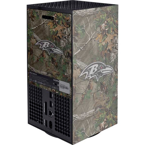 NFL Baltimore Ravens Realtree Xtra Green Camo Xbox Series X Console Skin