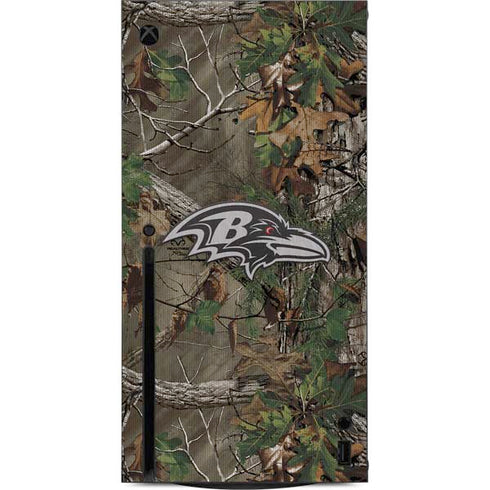NFL Baltimore Ravens Realtree Xtra Green Camo Xbox Series X Console Skin