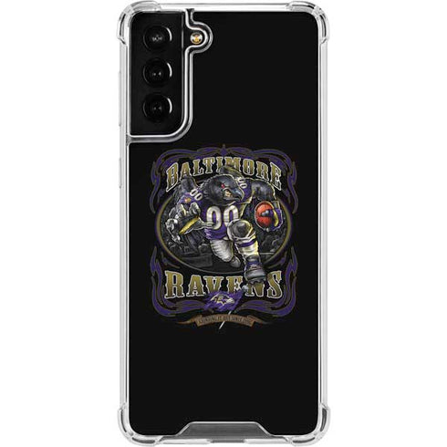 Liquid Blue NFL Baltimore Ravens Running Back Galaxy S21 FE Clear Case