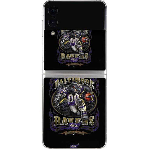 Liquid Blue NFL Baltimore Ravens Running Back Galaxy Z Flip3 5G Skin