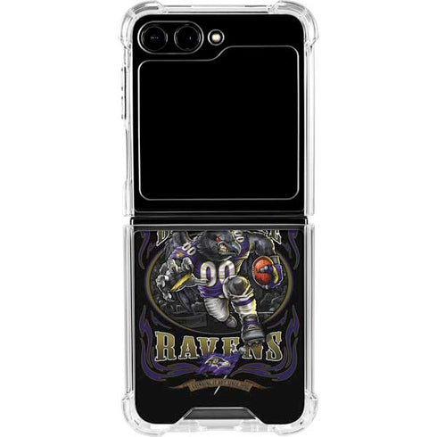 Liquid Blue NFL Baltimore Ravens Running Back Galaxy Z Flip5 5G Clear Case