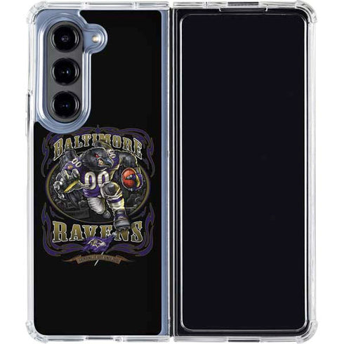 Liquid Blue NFL Baltimore Ravens Running Back Galaxy Z Fold5 5G Clear Case