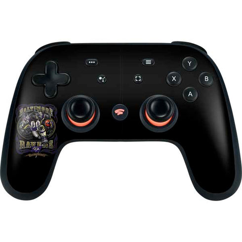 Liquid Blue NFL Baltimore Ravens Running Back Google Stadia Controller Skin