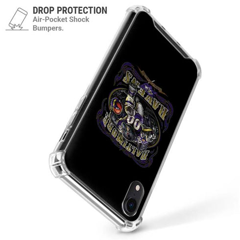 Liquid Blue NFL Baltimore Ravens Running Back iPhone XR Clear Case