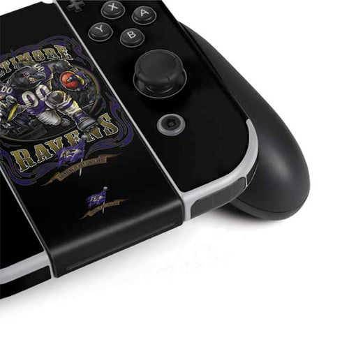 Liquid Blue NFL Baltimore Ravens Running Back Nintendo Switch OLED (2021) Skin