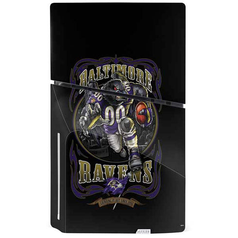 Liquid Blue NFL Baltimore Ravens Running Back PS5 Slim Disk Bundle Skin