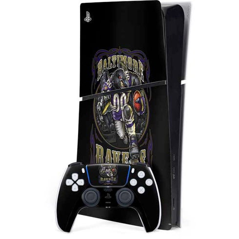 Liquid Blue NFL Baltimore Ravens Running Back PS5 Slim Digital Edition Bundle Skin