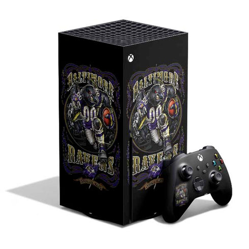 Liquid Blue NFL Baltimore Ravens Running Back Xbox Series X Bundle Skin