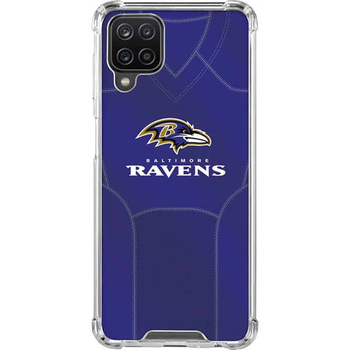 NFL Baltimore Ravens Team Jersey Galaxy A12 Clear Case