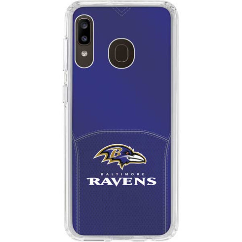 NFL Baltimore Ravens Team Jersey Galaxy A20 Clear Case