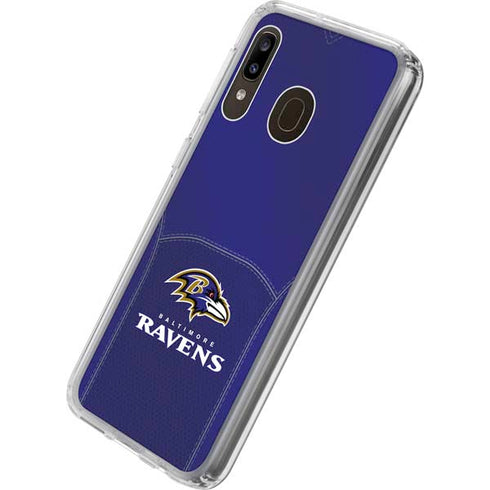 NFL Baltimore Ravens Team Jersey Galaxy A20 Clear Case