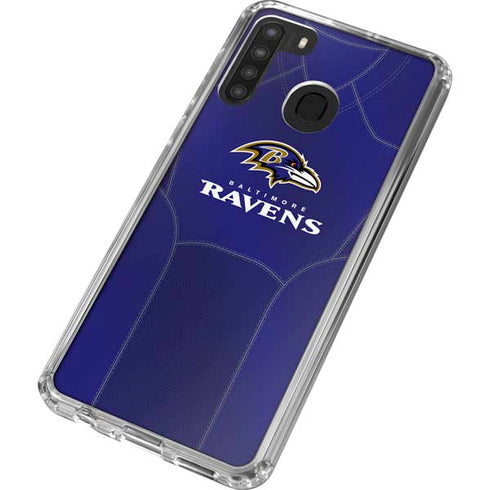 NFL Baltimore Ravens Team Jersey Galaxy A21 Clear Case