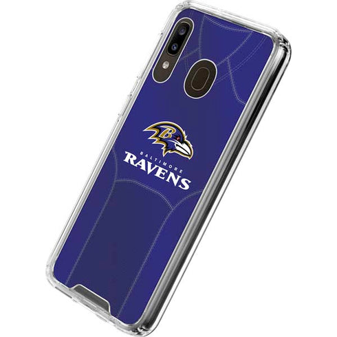 NFL Baltimore Ravens Team Jersey Galaxy A30 Clear Case