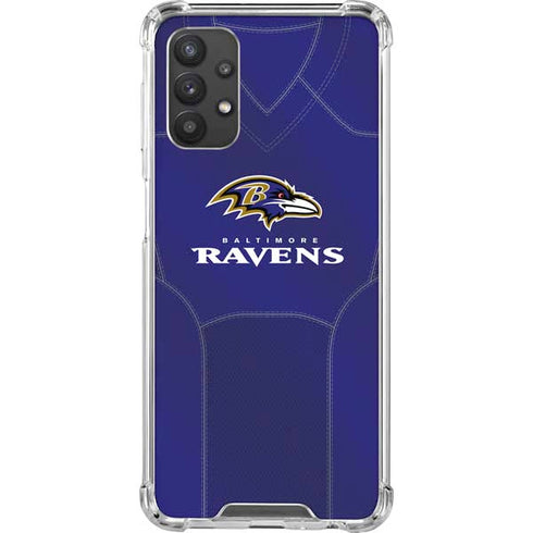 NFL Baltimore Ravens Team Jersey Galaxy A32 5G Clear Case